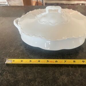 Havilland Oval Limoges White Twig Finial Vegetable Dish
